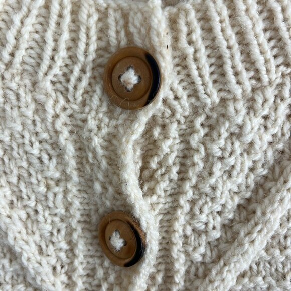 Yarn Point Crafts Canadian-Made Wool Fisherman's Cardigan Sweater - Picture 6 of 9